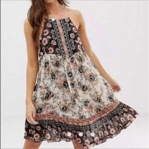 Free People Casablanca Patchwork Print Slip Dress size medium